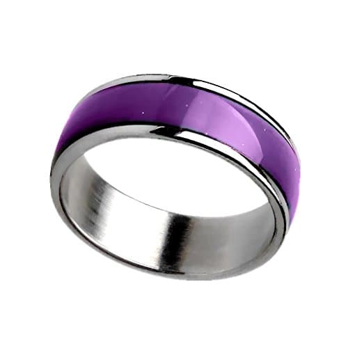 Mood Rings Titanium Steel Changing Color Emotional Feeling Endless Rainbow with Box
