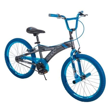 Huffy 20" Radium Boys' Metaloid BMX Bike, Silver with Blue Chrome