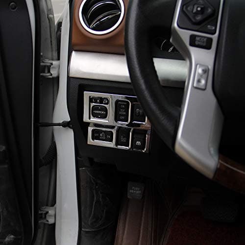 Justautotrim Chrome Side Console Switch Button Panel Cover Trim For Toyota Tundra 2014 2015 2016 2017 2018 2019