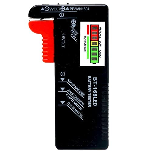 LED Digital Battery Tester Battery Checker Multi Size for AA AAA C D 9V 1.5V Button Cell Batteries (Requires No Battery to Operate)