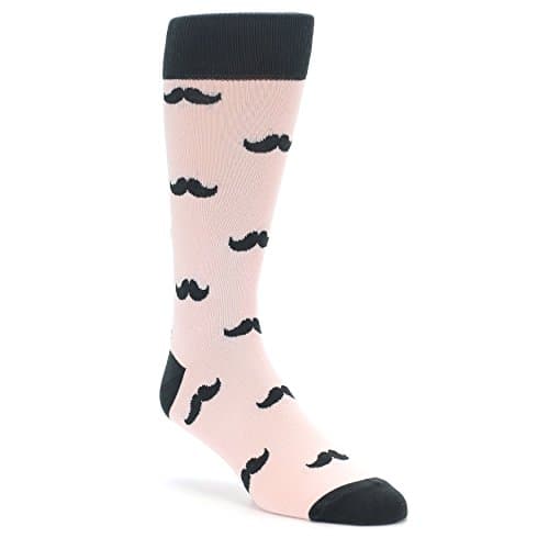 Boldsocks Mustache Moustache Men's Groomsmen Wedding Socks (Pink)