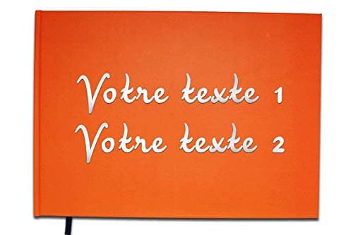 Guest Book with Personalised Name – Birthday, Keepsake, Gift – Chromed Letters -100 pages – Premium Quality Orange Corail