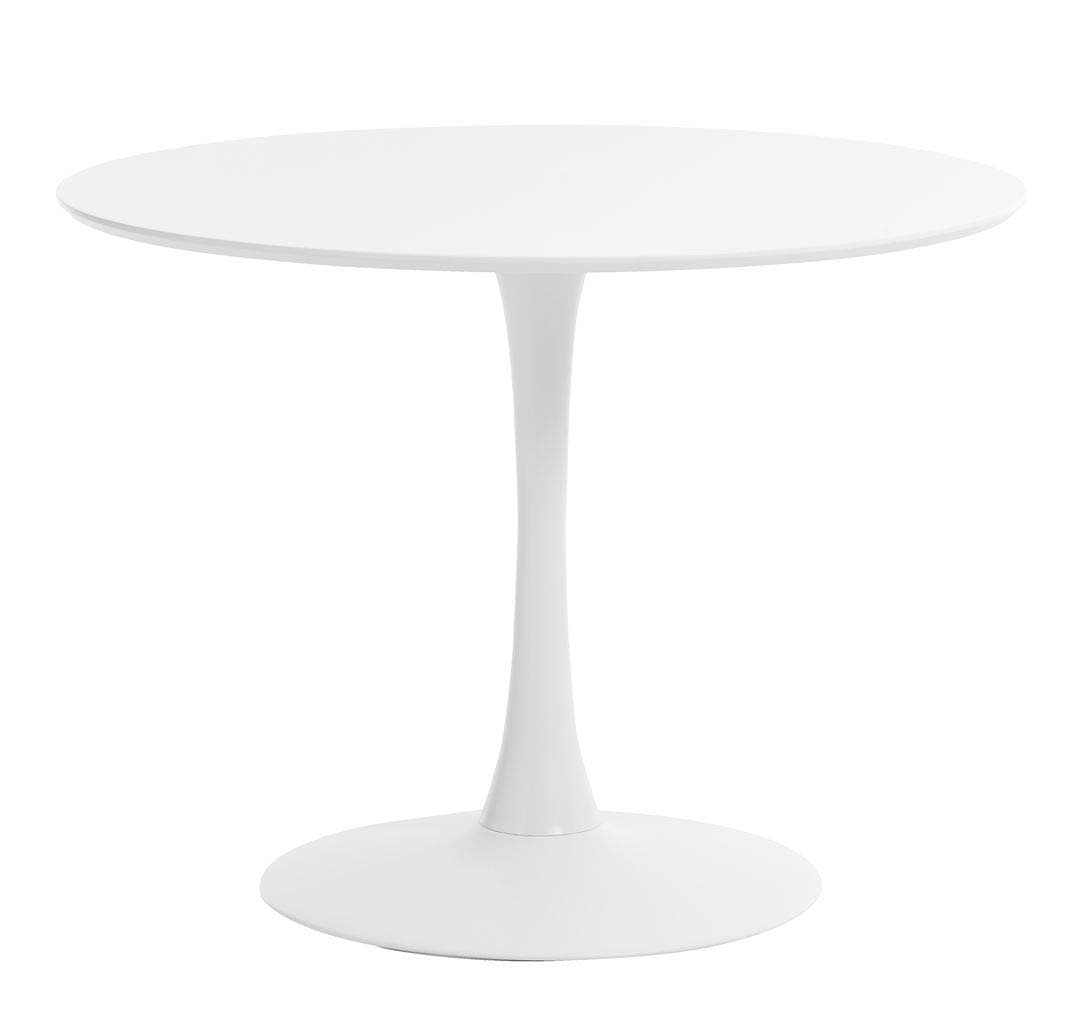 Modern Round Dining Table 80cm White Colored Top Small Kitchen Dining Room Furniture, Pedestal Dining Table, Leisure Table, Living Room Table