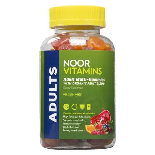 NoorVitamins Adult Multivitamin Gummy with Organic Fruit Blend – 90 Chewable Gummies - Halal Vitamins