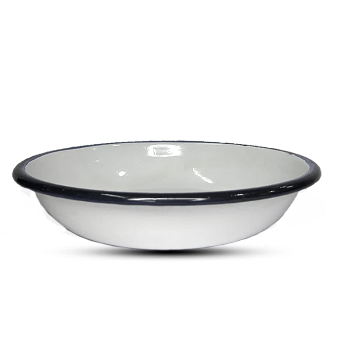 Turtle King Enamel Rice/Pasta Plate, 24 cm Set of 1(White)