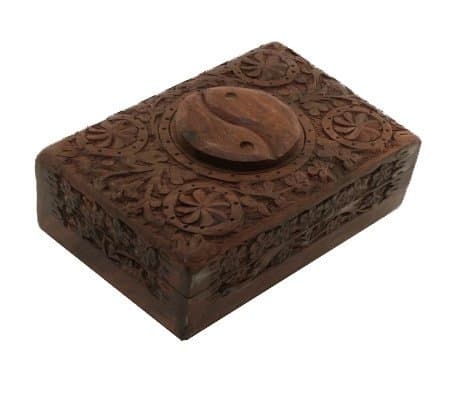 Tarot Box Yin Yang Woodcarved Box Pirates Chest – 15.5 x 10 x 6.5 cm Cute Nails