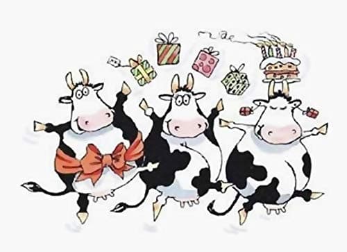 Cows Celebrating Birthday Clear Rubber Stamp