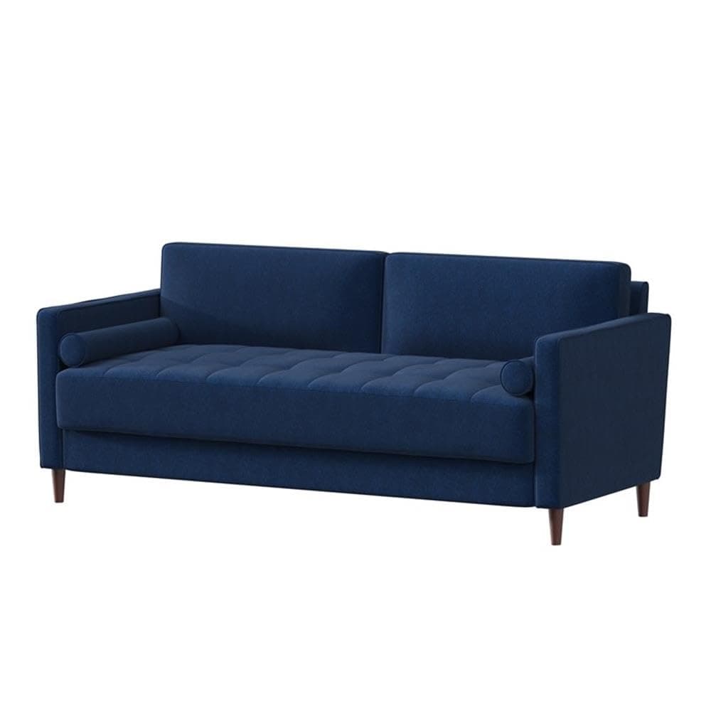 Lexington 75.6" Sofa, Mid-Century Modern, Pocket Coil Comfort, Easy Assembly, Woven Fabric, Navy Blue