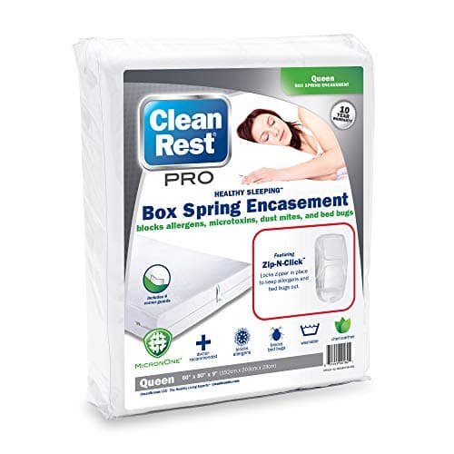 CleanRest Pro Bed Bug Blocking Box Spring Encasement, Queen, White