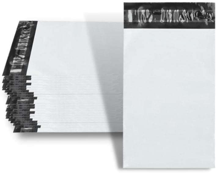 PSBM 1000 PCS 2.5 Mil 7.5 x 10.5 Inch White Poly Mailers, Self-Sealing Peel-Off Strip, Waterproof, Tear Resistant, Shipping Bag for Cloths, Documents, Books, Gifts, Jewelry and Non-Fragile Items