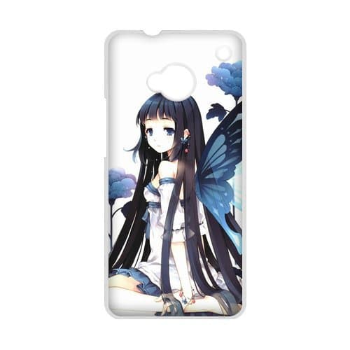 MeowStore Japanese Cartoon Accel World Butterfly Girl Sexy Kuroyuki Hime HTC ONE M7 Case Cover Phone Case Shells White