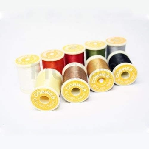 Gordon Griffiths 2 SPOOLS Fly Tying Thread, Cobweb Superfine Choice of colours (Black)