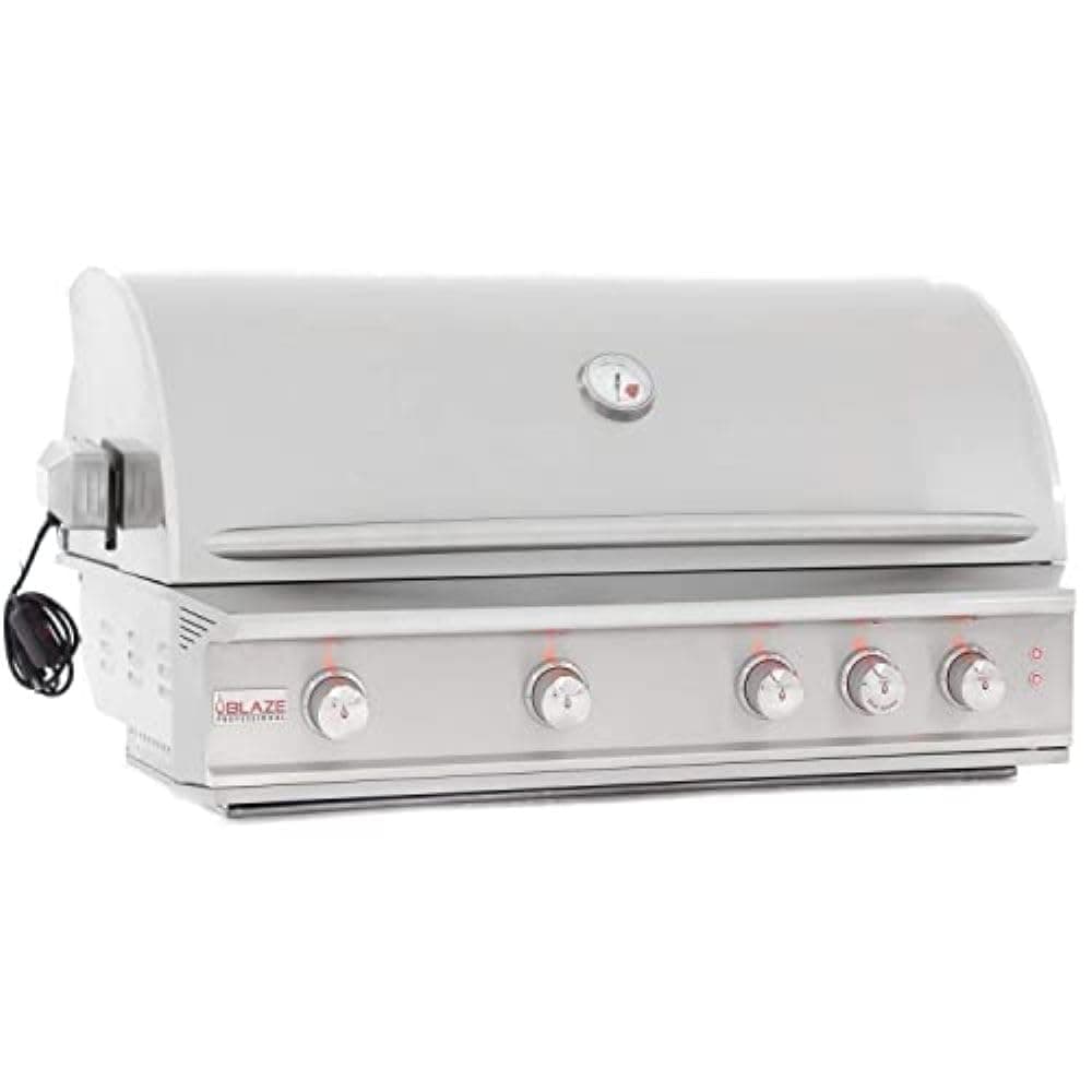 Blaze Professional LUX 34-Inch 3-Burner Built-In Natural Gas Grill | Stainless Steel Outdoor BBQ with Rear Infrared Burner, LED Lights & Rotisserie Kit | BLZ-3PRO-NG