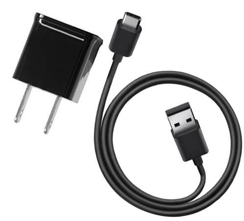 Genuine 1.2A BlackBerry KeyOne Compact Wall Charger with Detachable High Power USB Type-C Data Sync Cable! (Black / 110-240v)