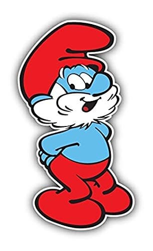 The Smurfs Papa Cartoon - Sticker Graphic - Auto, Wall, Laptop, Cell, Truck Sticker for Windows, Cars, Trucks