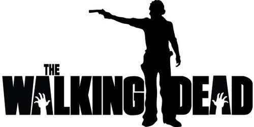 Rick Grimes Gun The Walking Dead Logo Vinyl Sticker Decal for Car Windows Laptop (5.5" inches (Black)