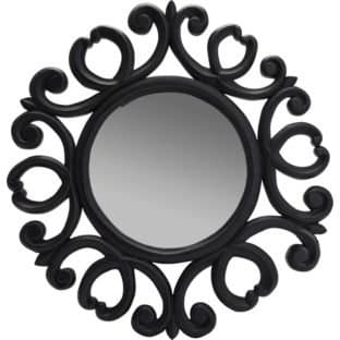 Ornate Round Wall Mirror - Black (115731344)