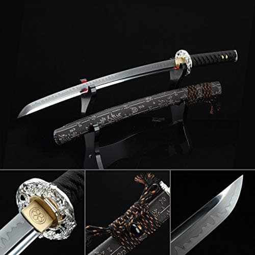 TRUEKATANA Handmade T10 Carbon Steel Full Tang Real Japanese Wakizashi Samurai Swords