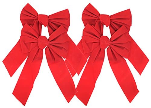 Pennsylvania Christmas CompanyRed Velvet Bow 9-Inch by 16-Inch 4-Pack