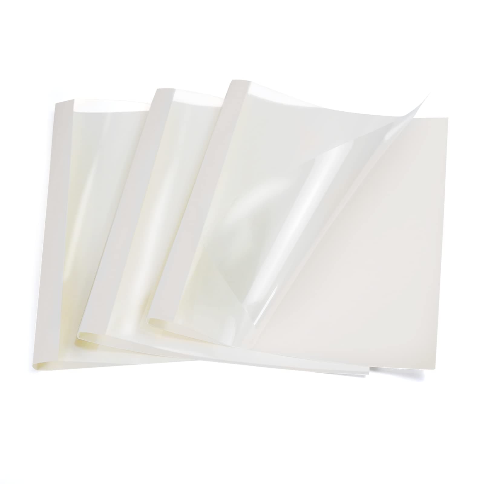 RAYSON Thermal Binding Covers, 6mm, A4, 50 Sheets Binding Capacity, White, Pack of 25