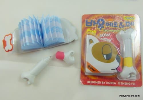 PartyErasers Brown Dog Memo & Bone Pen (yellow bone)