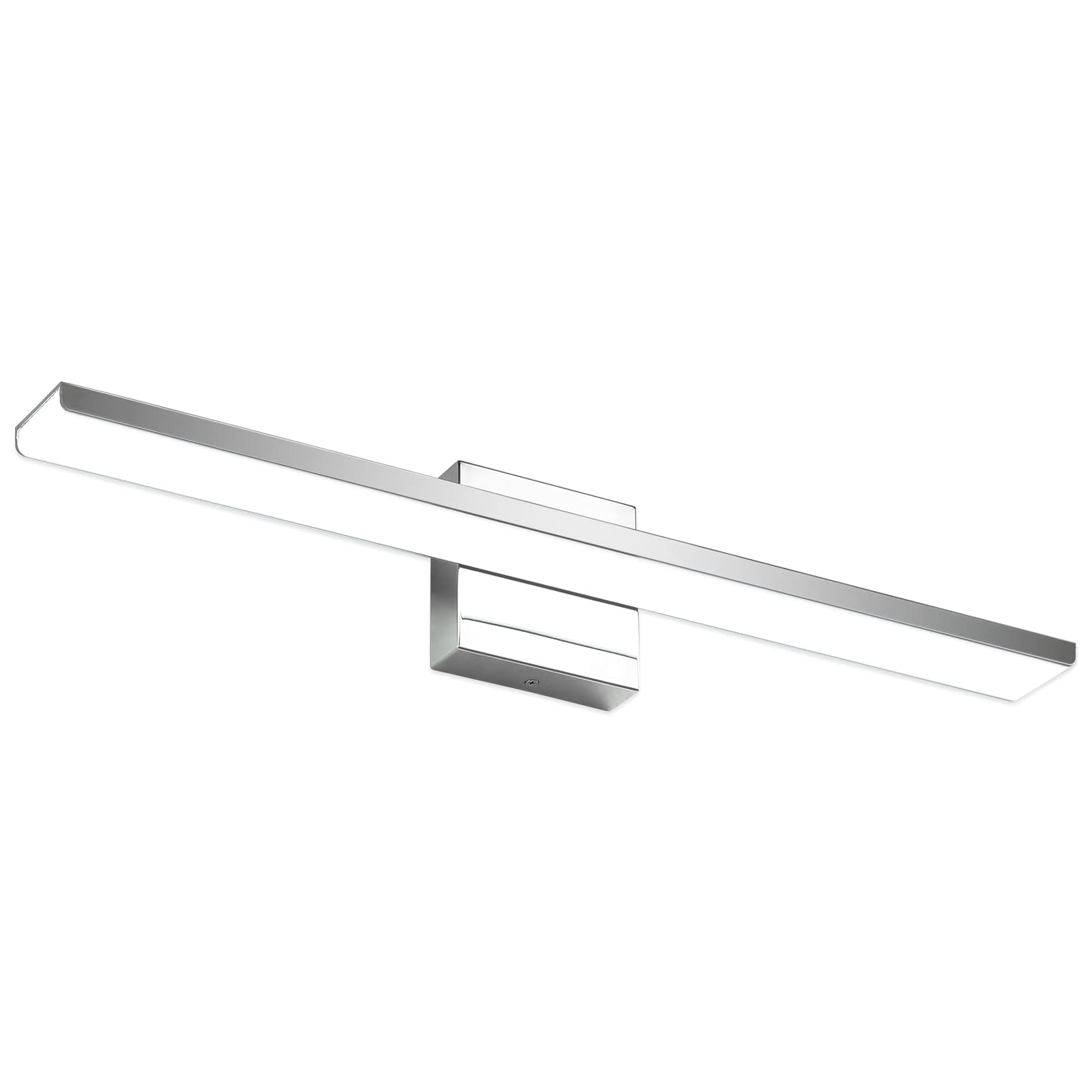 JUSHENG Bathroom Vanity Light Fixtures Chrome 24" Inch Modern LED Bathroom Lighting for Mirror Makeup Lights 24W 6000K