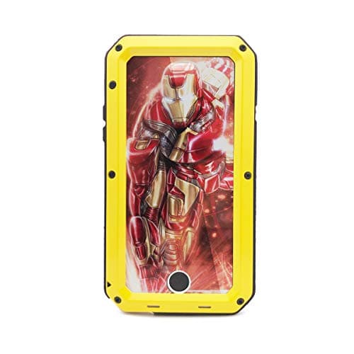 iPhone 6/6S Case,Marrkey Aluminum Metal Case - Water Resistant Shockproof Heavy Duty Tempered Glass Screen Protector Dual Layer Protective Case for Apple iPhone 6 6S-Yellow