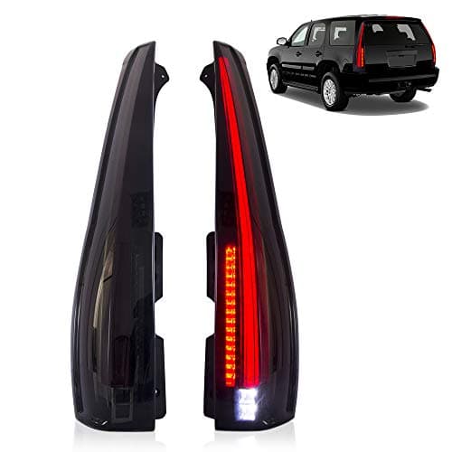 MICROPOWER LED Tail Lights for 2007-2014 Chevrolet Tahoe Suburban GMC Yukon Denali with Turn Signals Light,DRL Bars, Plug and Play (Smoke)