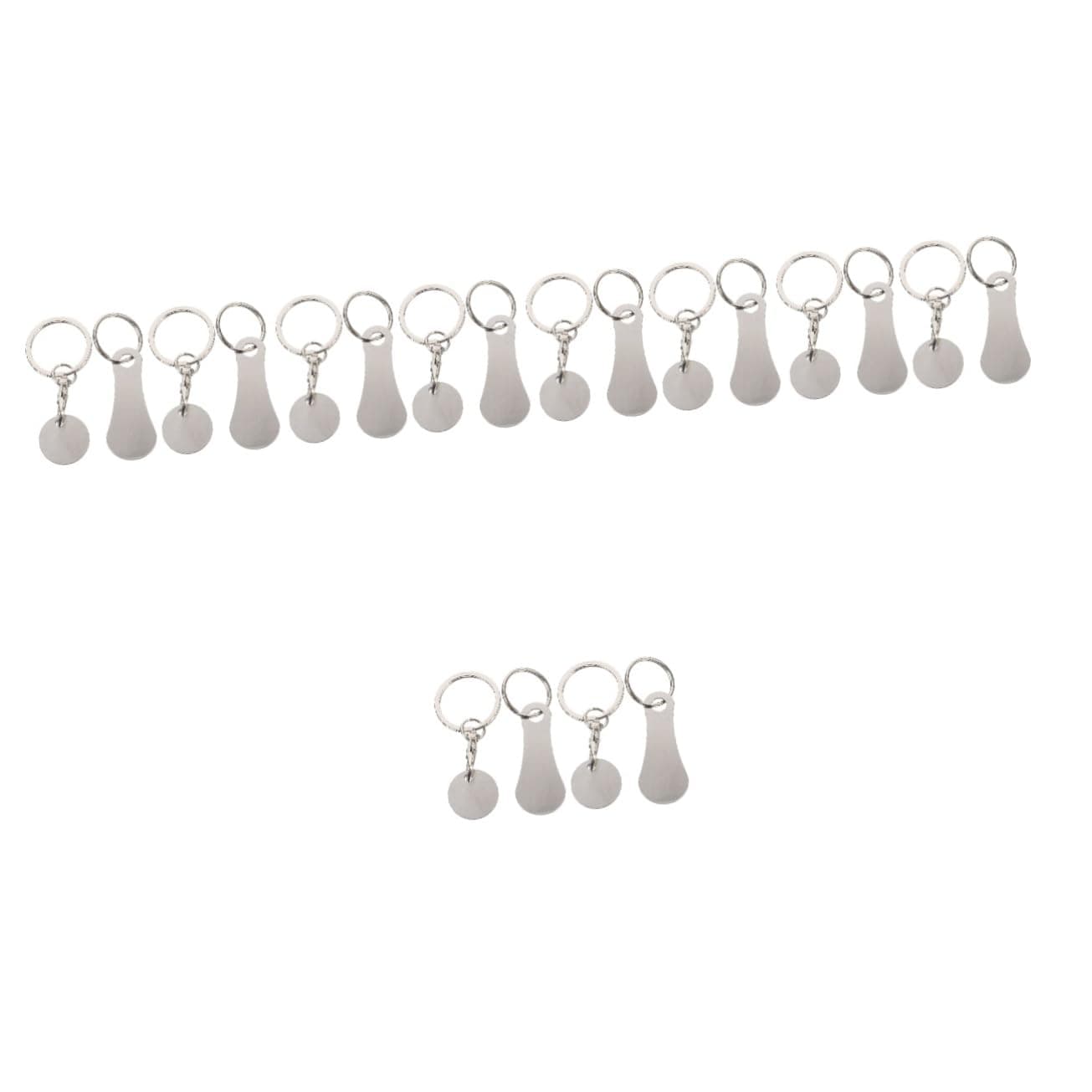 ABOOFAN8 Pcs Stainless Steel Coin Buckle Metal Keychain Stainless Steel Key Ring Shopping Wagon Cart Coin Keychain Carts Grocery Cart Token Shopping Trolley Opener Token Keyring Key Chain