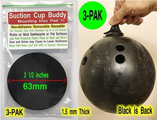 3-Pak 2 1/2 Inch Non-Adhesive Dash Mounting Disk Disc for Garmin or TomTom Suction Cup or Suction Cups up to 2.5 inches Diameter