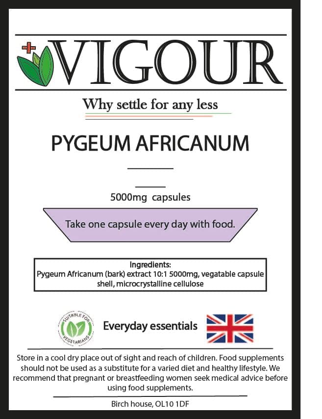 Pygeum Africanum - 360 High Strength 5000mg Capsules
