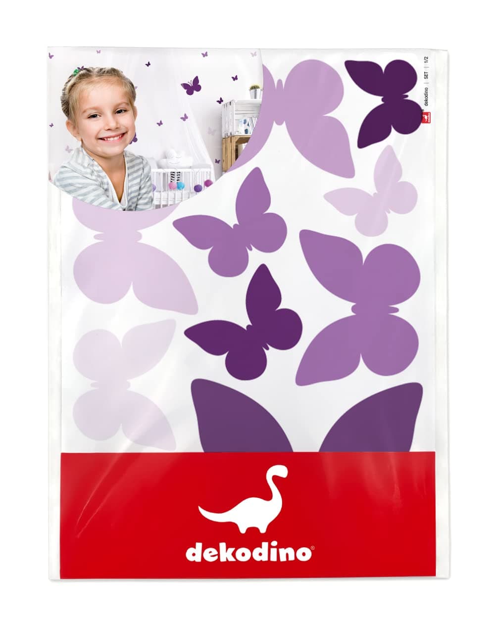 dekodino® Wall Sticker Butterflies Purple Decoration Set