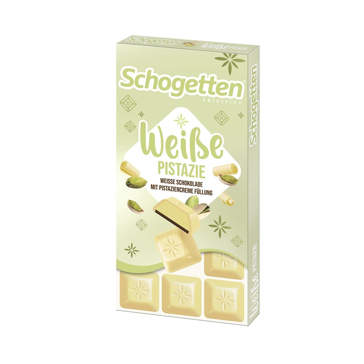 Weisse Pistazie (White Chocolate with Pistachio filling) 100g