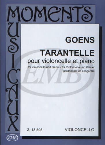 EMB (Editio Musica Budapest) GOENS - TARANTELLE - VIOLONCELLE ET PIANO Classical sheets Cello