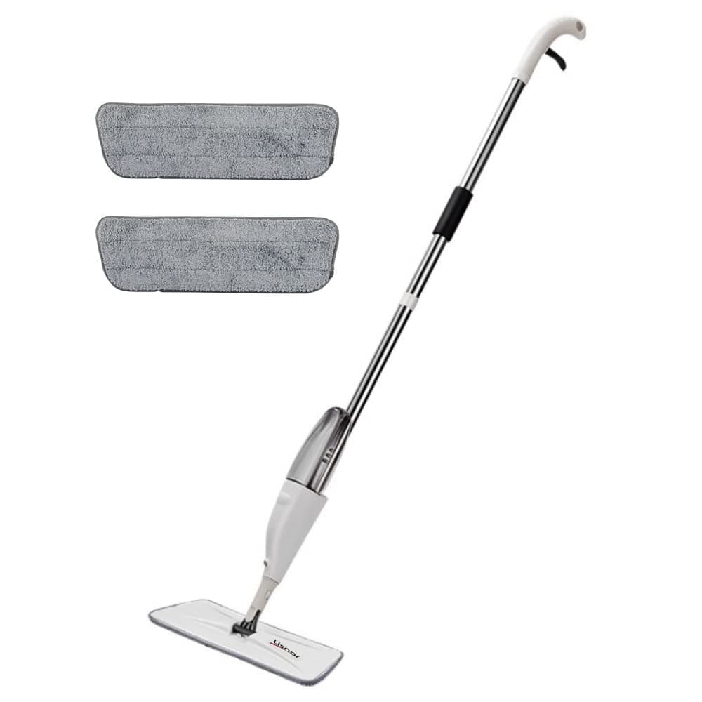 Lisnor Microfiber Spray Mop for Floor Cleaning, Dry Wet Wood Floor With 2 Washable Pads, 350ml Refillable Water and Liquid Tank, Handle Flat With Sprayer for Home