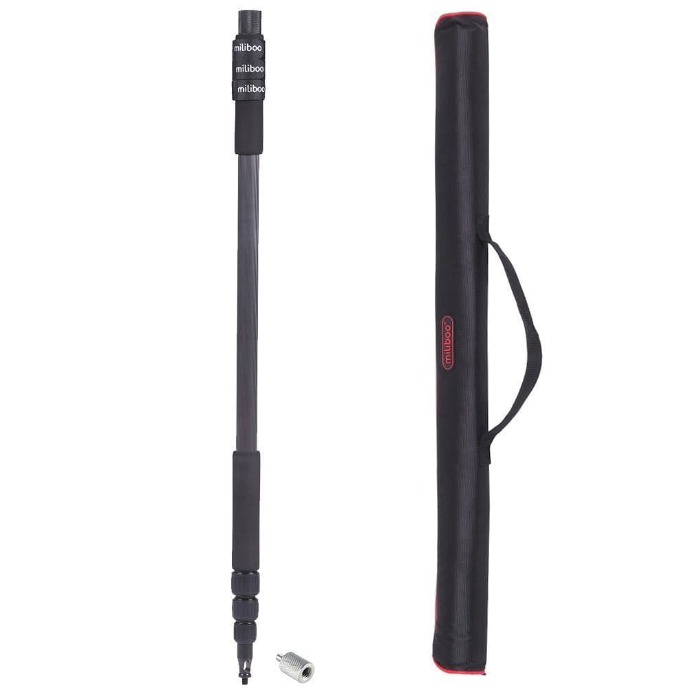 Miliboo MLZ901 4-Section Microphone Pole Carbon Fiber Flash Light Boom Max Length 300cm Handheld Sound Recording Grip Support Rod