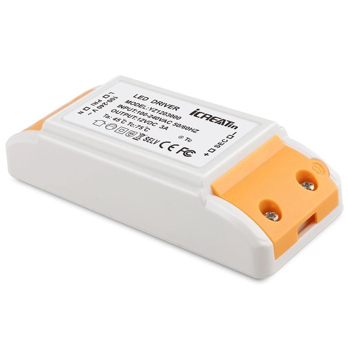 12V LED Driver 36W, 120V AC to DC 12 Volt Low Voltage Transformer Power Supply for Led Strip Lights and G4, MR11, MR16 LED Light Bulbs, 3A Converter Adapter.