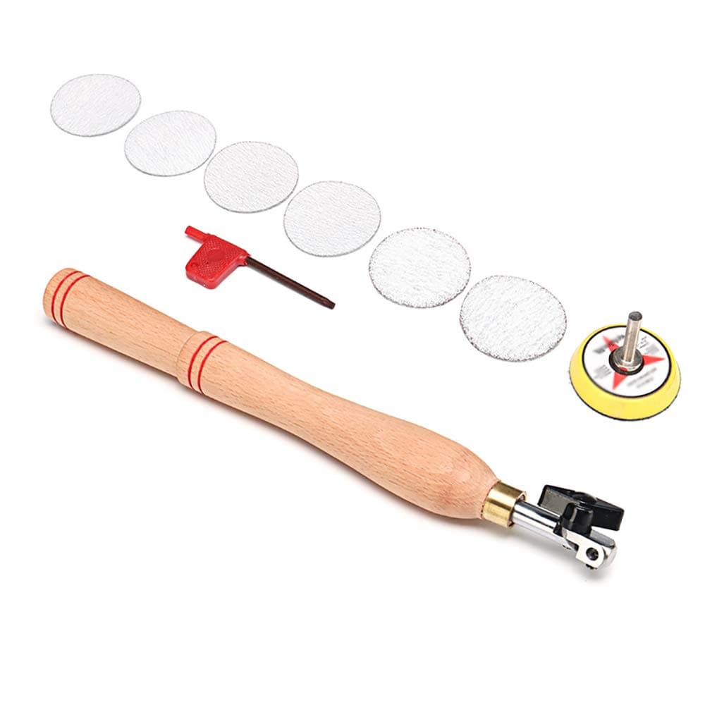8Pcs/Set Lathe Turning Tools Wood Bowl Sander Woodworking Polishing Turning Tools Kit Wood Working Hand Sanding Tool with Sanding Disc Pad for Lathe Wood Turning DIY Wood Craft Tools