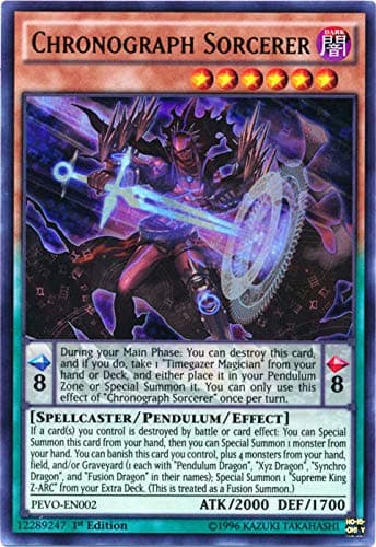 Yugioh 1st Ed Chronograph Sorcerer PEVO-EN002 Ultra Rare 1st Edition Pendulum Evolution Cards