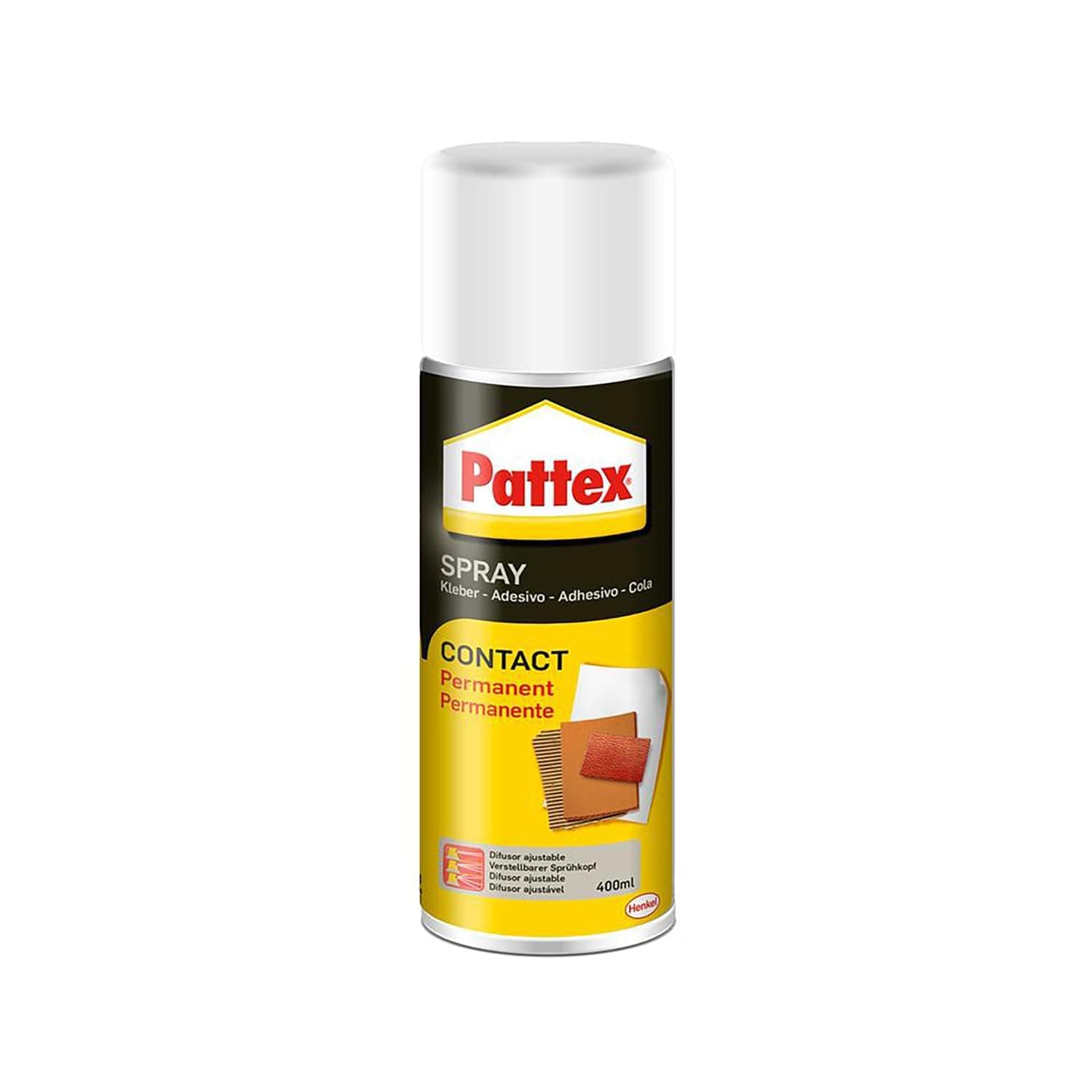 Pattex 272776 "Power Spray" Adhesive Permanent, Black/Yellow, 400 ml