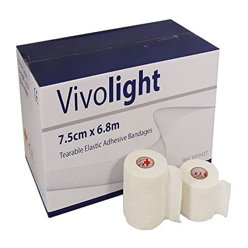 Vivolight Elastic Adhesive Bandage from Vivomed Black 7.5cm x 6.8m - 16 Rolls