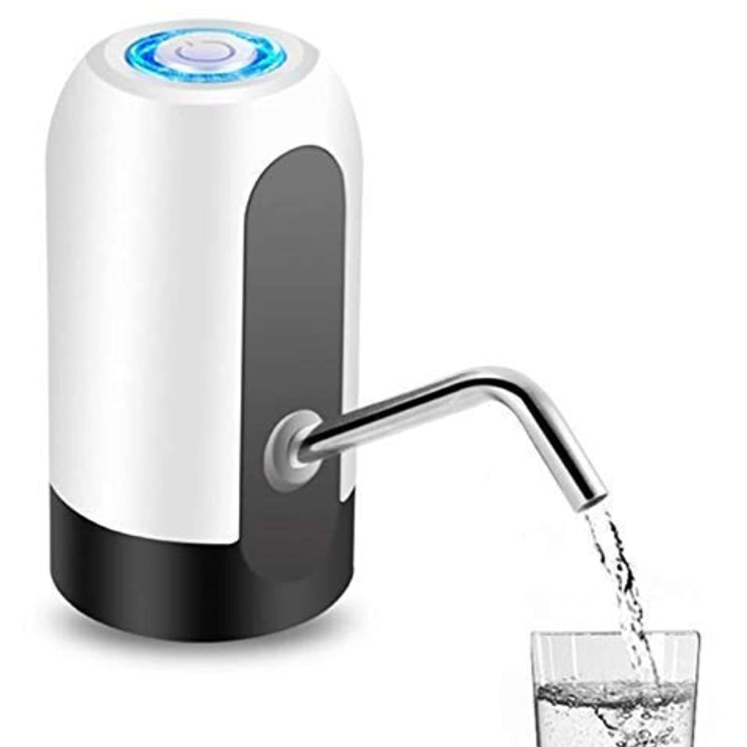 Electric Drinking Water Bottle Pump, Portable LED Light Bottled, USB Rechargeable Dispenser, for Home Office(White)
