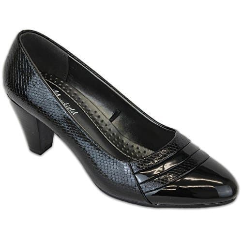 Manfield Womens Mid Heel Court Shoes FLS91BP2 & FLS311BB2