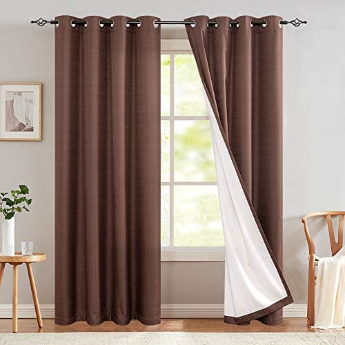 jinchan Lined Thermal Blackout Curtains for Bedroom Living Room Moderate Grommet Window Drapes 2 Panels 84 inch Length Grey