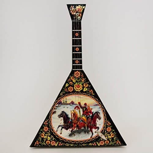 Amazing Russian Traditional Souvenir Balalaika Music Box "Winter Troika"