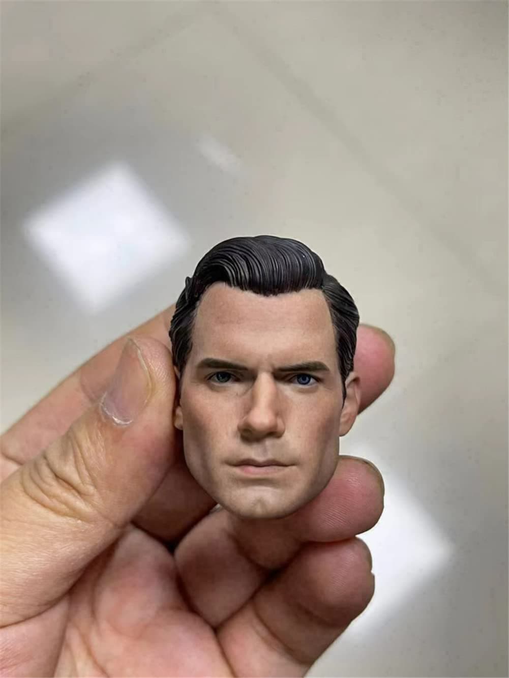 1/6 Scale Male Head Sculpt,Henry Cavill European Strong Man Head Carved for 12inch Soldier Action Figure Body Collectible (B)
