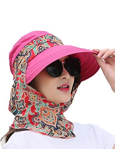 Sun Shade Neck Face Protection Hat Removable Crown Foldable Summer Big Sun Hats