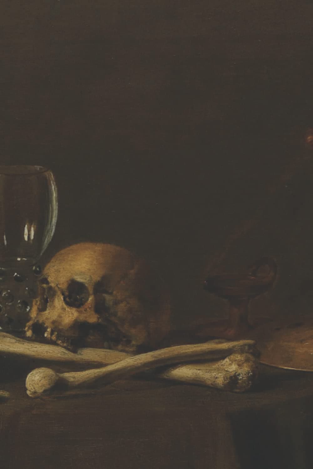 Journal (blank journal or notebook with 80 numbered pages featuring skull and statue Vanitas Still Life)