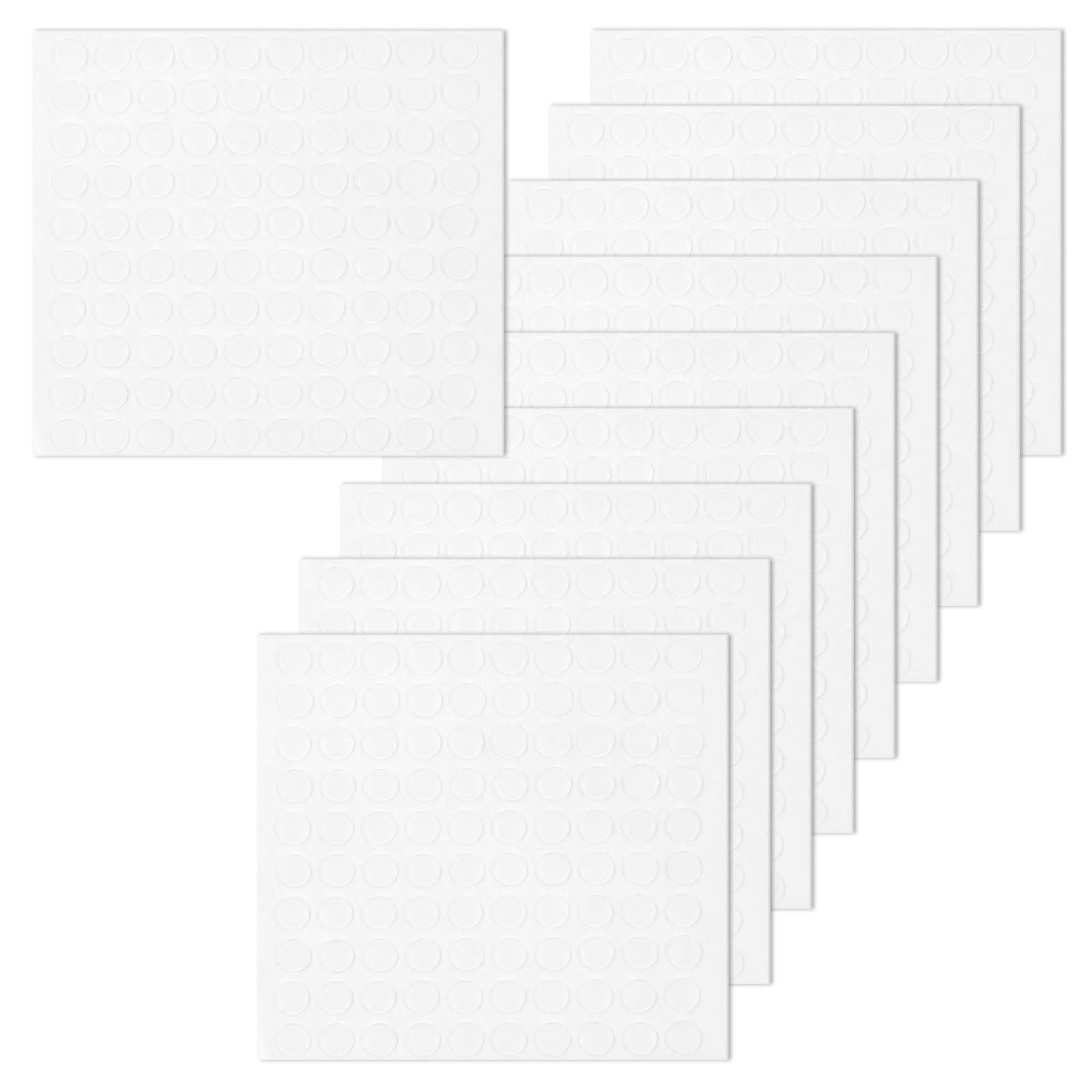 Swpeet 10Pcs 0.24 Inch/ 6mm Round Double-Sided Adhesive Dots Kit, Transparent No Traces Adhesive Sticker Waterproof Dot Sticker Putty For Classroom Office Home