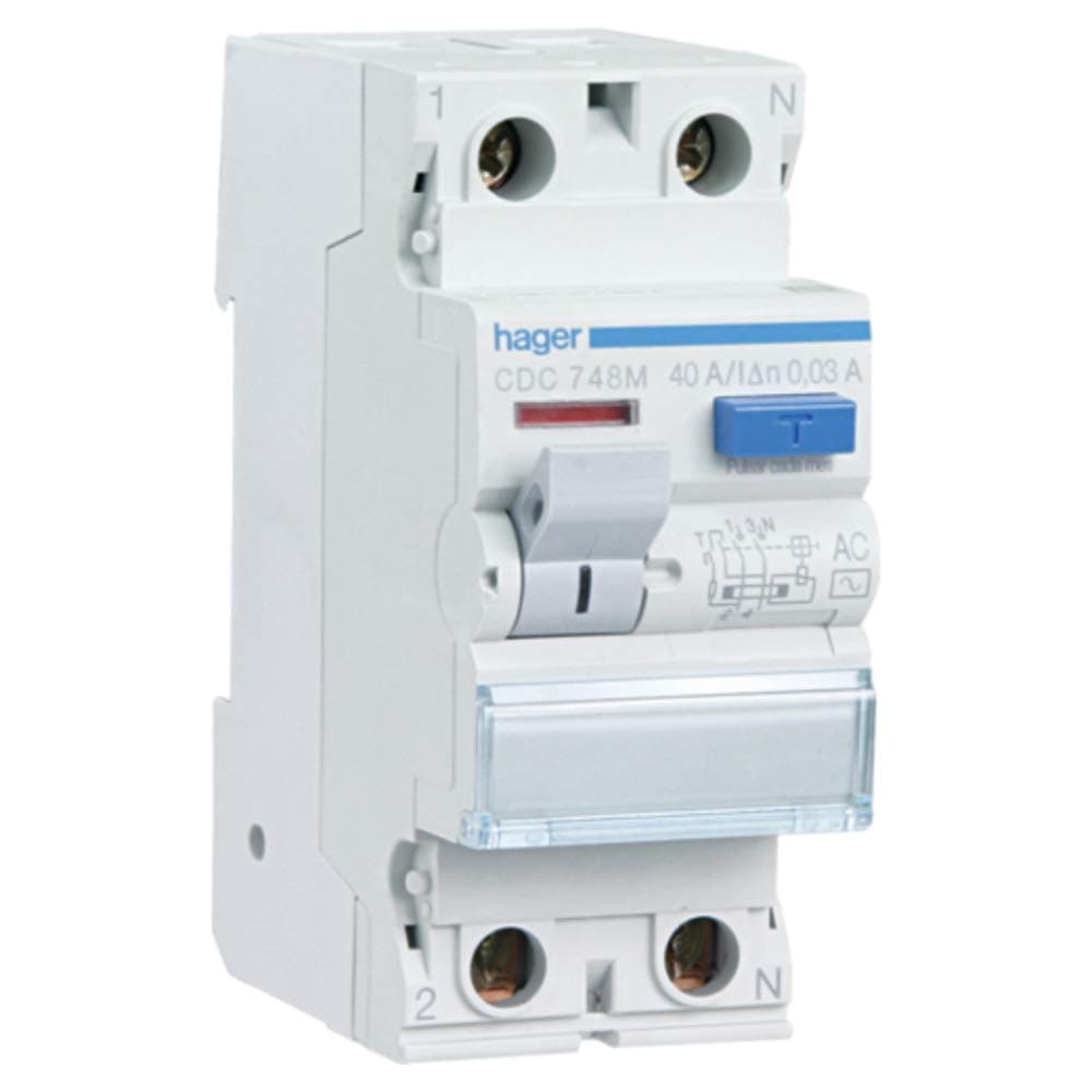 Hager CDC728M Differential Switch, White [Energy Class A]